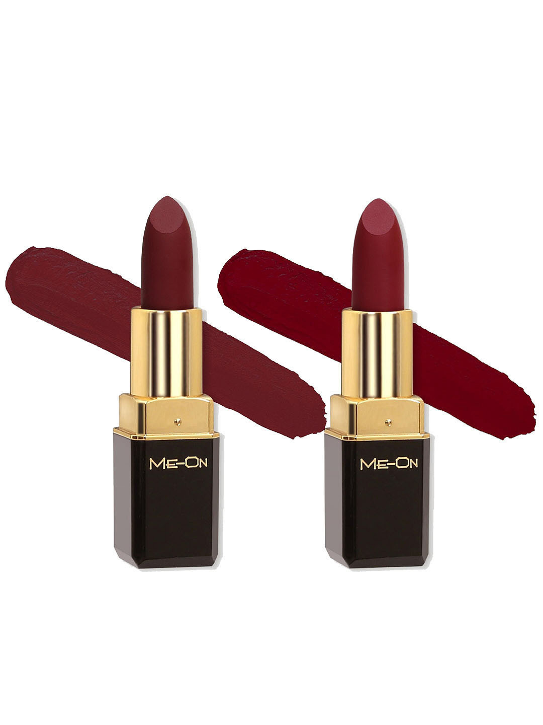 

ME-ON Set Of 2 Color Addict HD Matte Long-Lasting Bullet Lipsticks 4 g Each - Shade 2, 6, Maroon