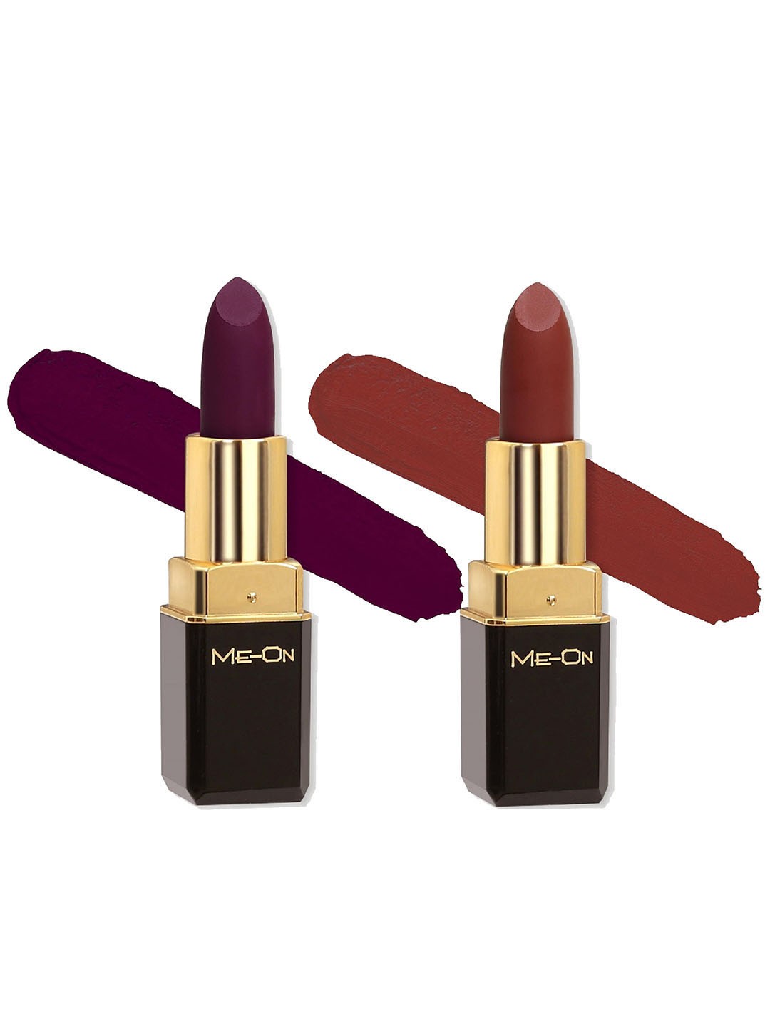 

ME-ON Set Of 2 Color Addict Long Lasting HD Matte Lipstick 4g Each - Shade 14 & 15, Brown