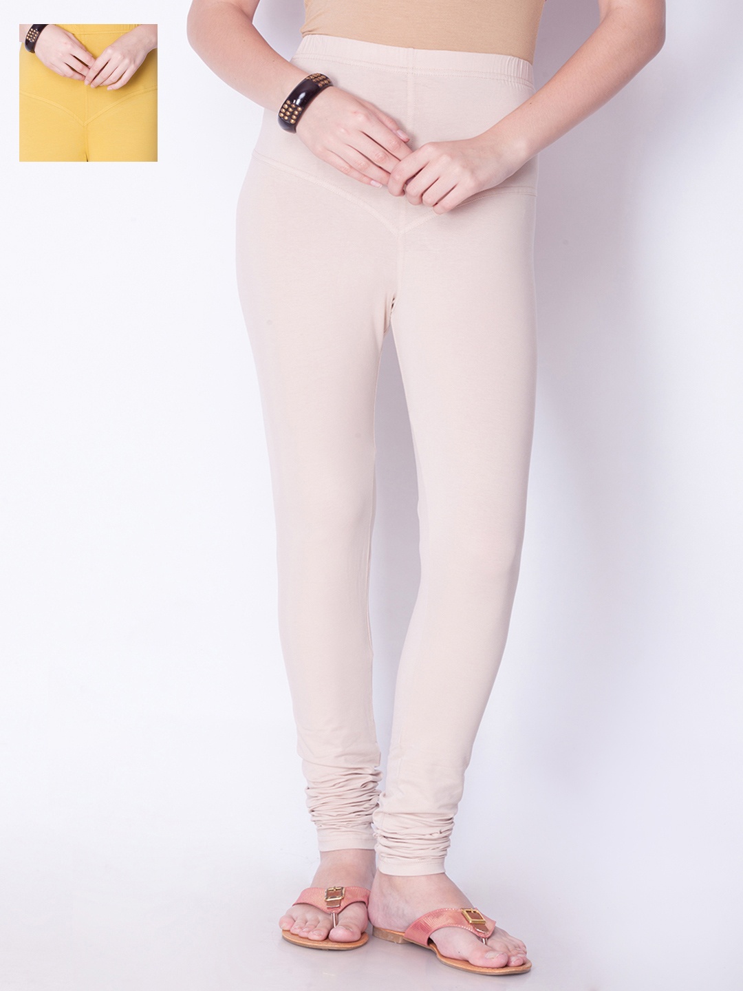 

Dollar Missy Pack of 2 Churidar Leggings, Cream