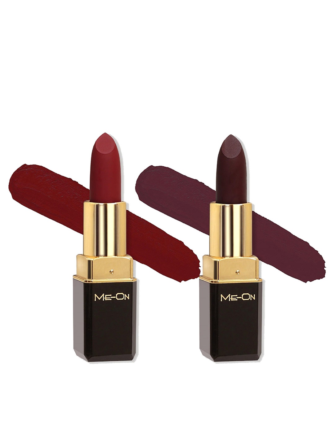 

ME-ON Set Of 2 Color Addict Long Lasting HD Matte Lipsticks - Shades 4 &12, Maroon