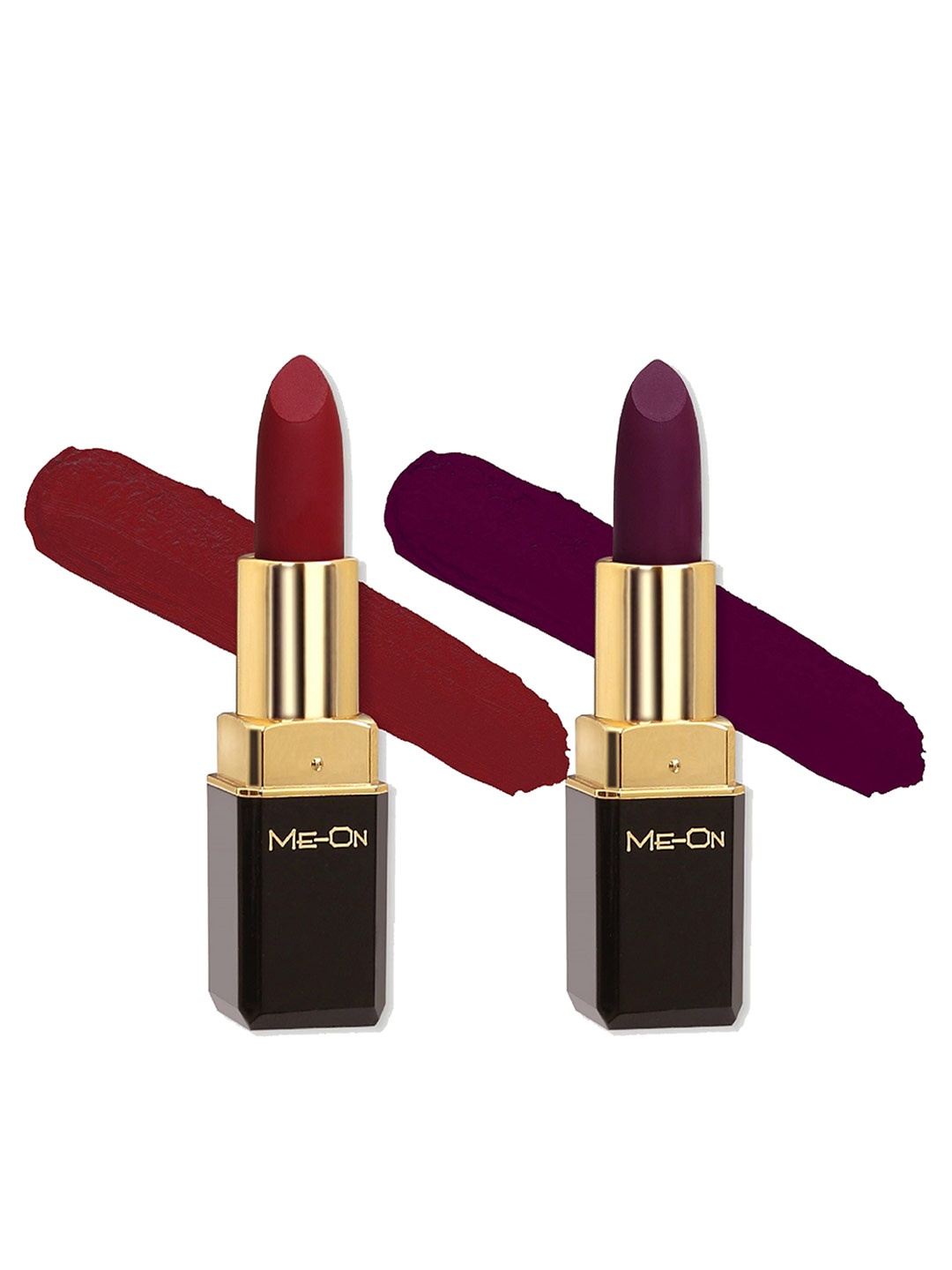 

ME-ON Set Of 2 Color Addict Long Lasting HD Matte Lipsticks - Shades 3 & 14, Maroon
