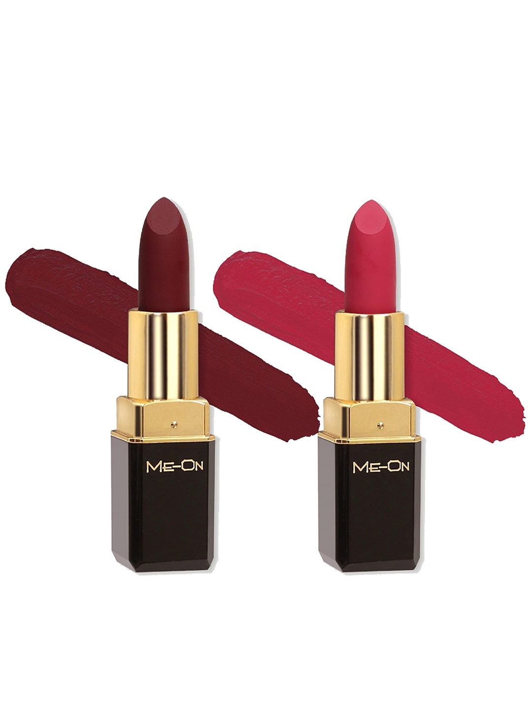 

ME-ON Set Of 2 Color Addict Long Lasting HD Matte Lipsticks - Shades 02 & 07, Maroon