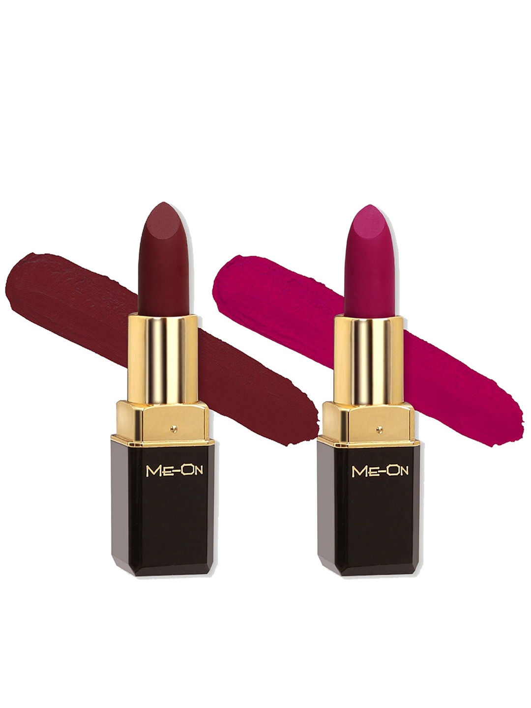 

ME-ON Set Of 2 Color Addict Long Lasting HD Matte Lipsticks - Shades 02 & 10, Maroon