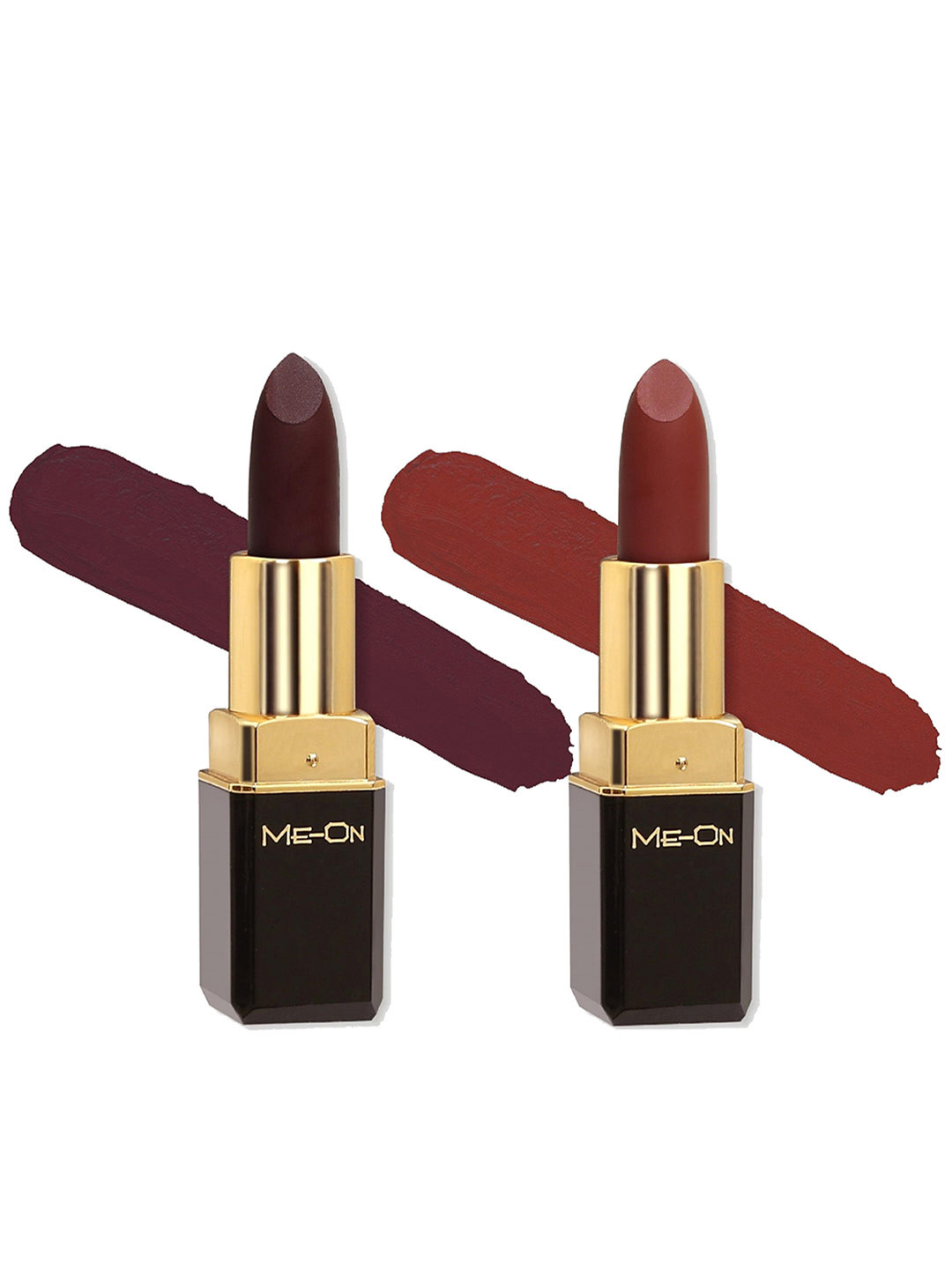 

ME-ON Set Of 2 Color Addict Long Lasting HD Matte Lipsticks - Shades 12 & 15, Purple
