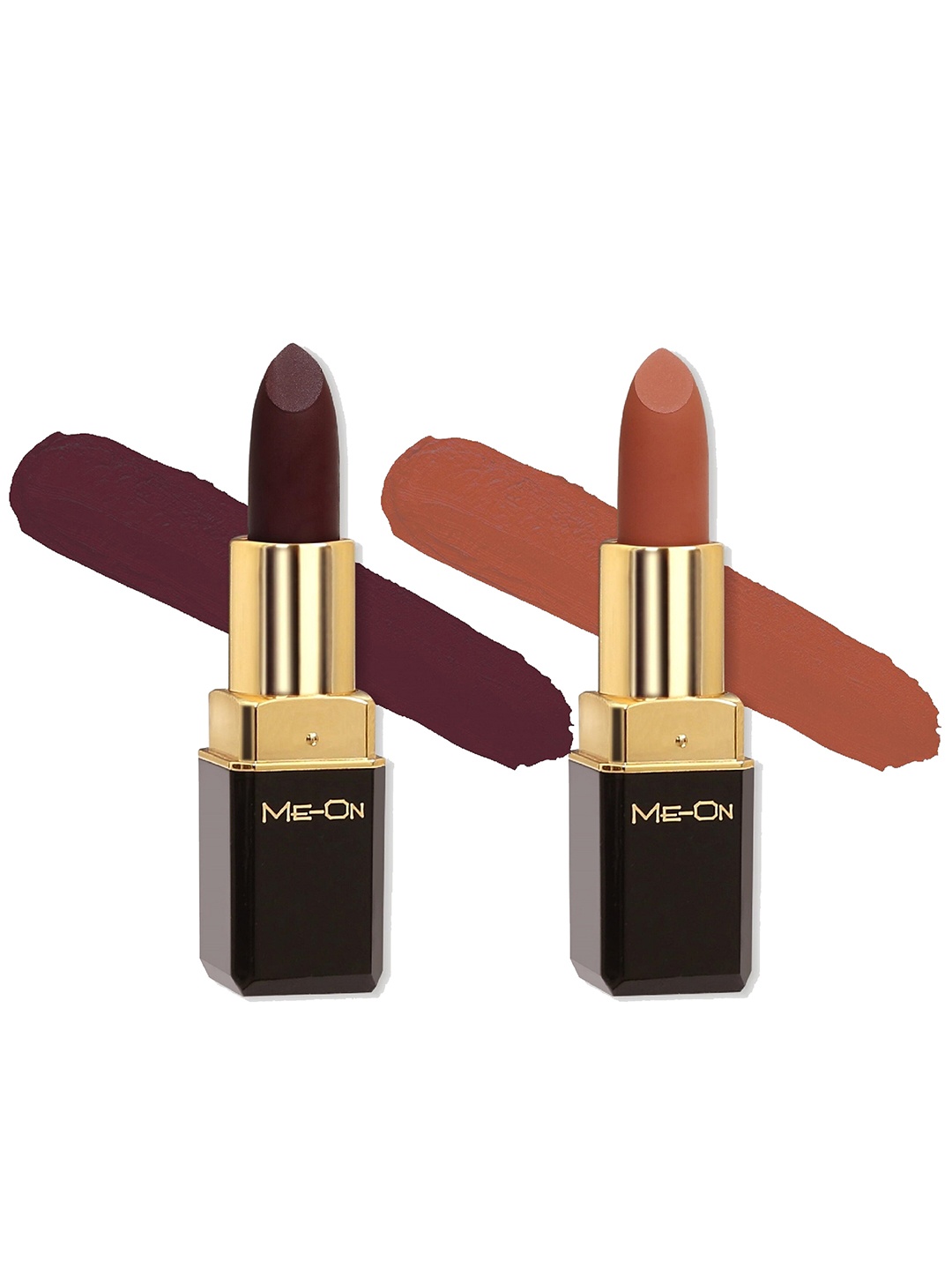 

ME-ON Set Of 2 Color Addict Long Lasting HD Matte Lipstick 4g Each - Shade 12 & 18, Purple