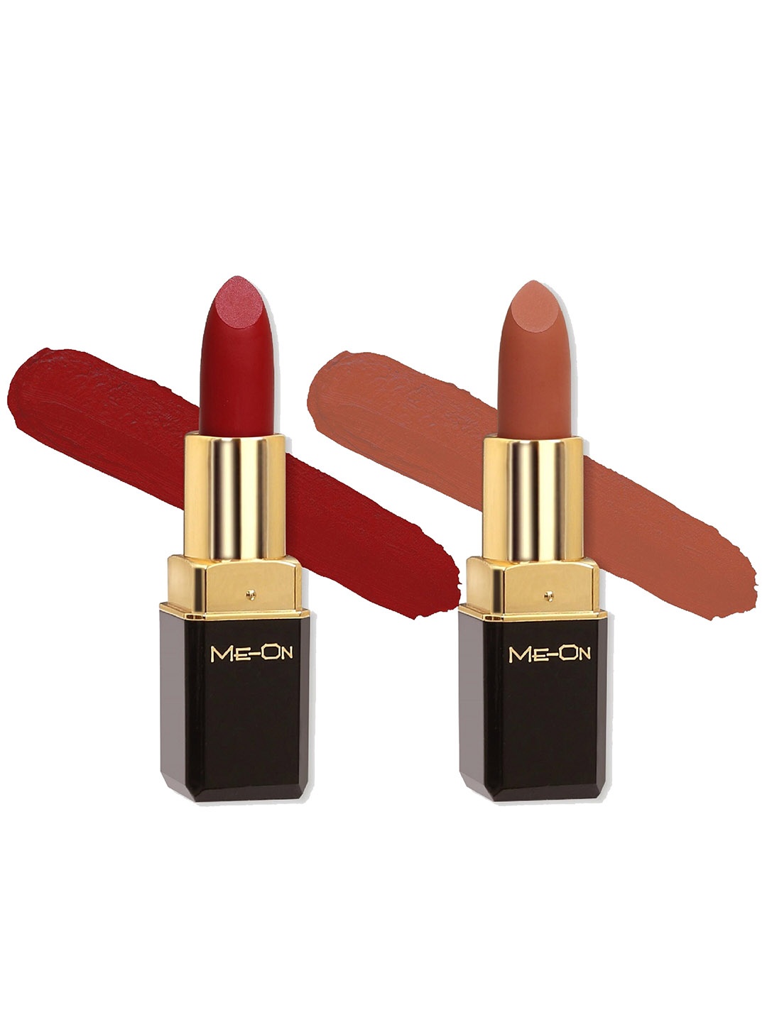 

ME-ON Set of 2 Color Addict Long Lasting HD Matte Lipstick 4 g Each - Shade 01 & Shade 18, Red