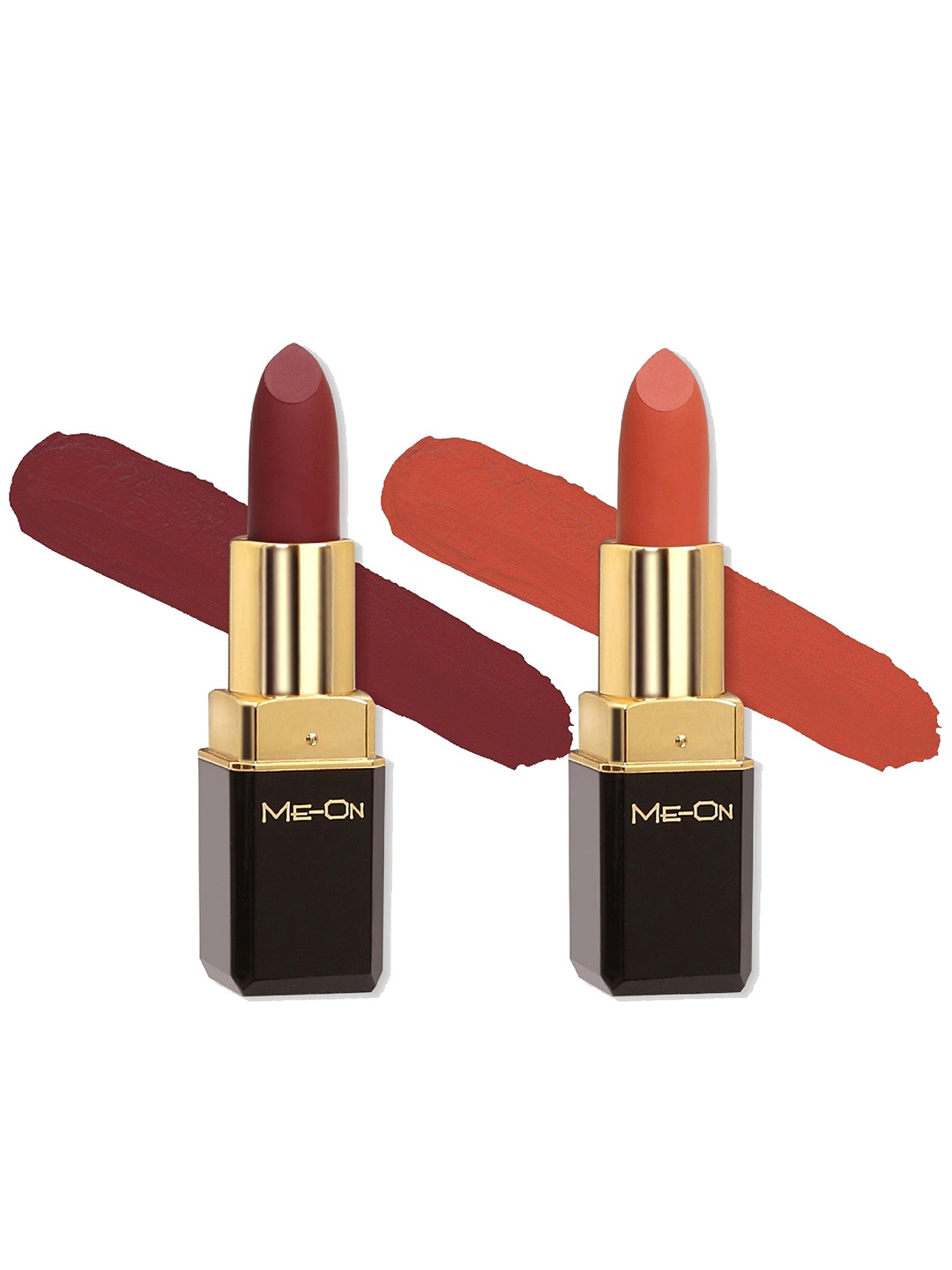 ME-ON Set of 2 Color Addict Long Lasting HD Matte Lipstick 4 g Each - Shade 16 & Shade 19, Maroon