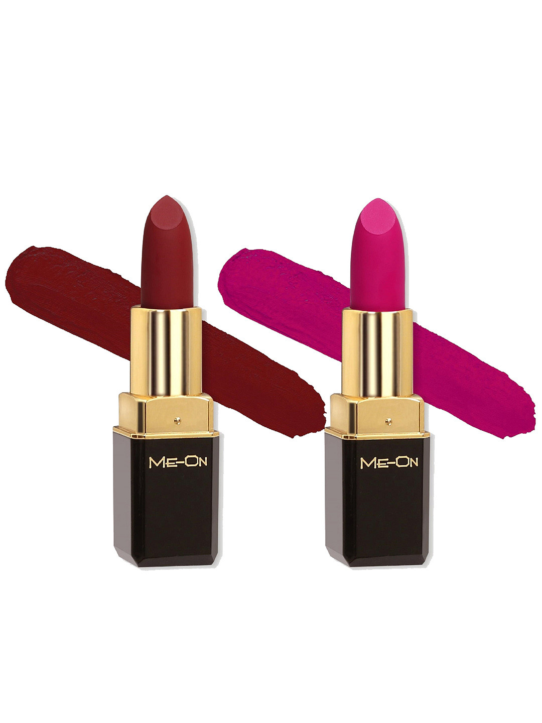 

ME-ON Set Of 2 Color Addict 8HR Long-Lasting HD Matte Lipstick - Shades 04 & 08, Maroon