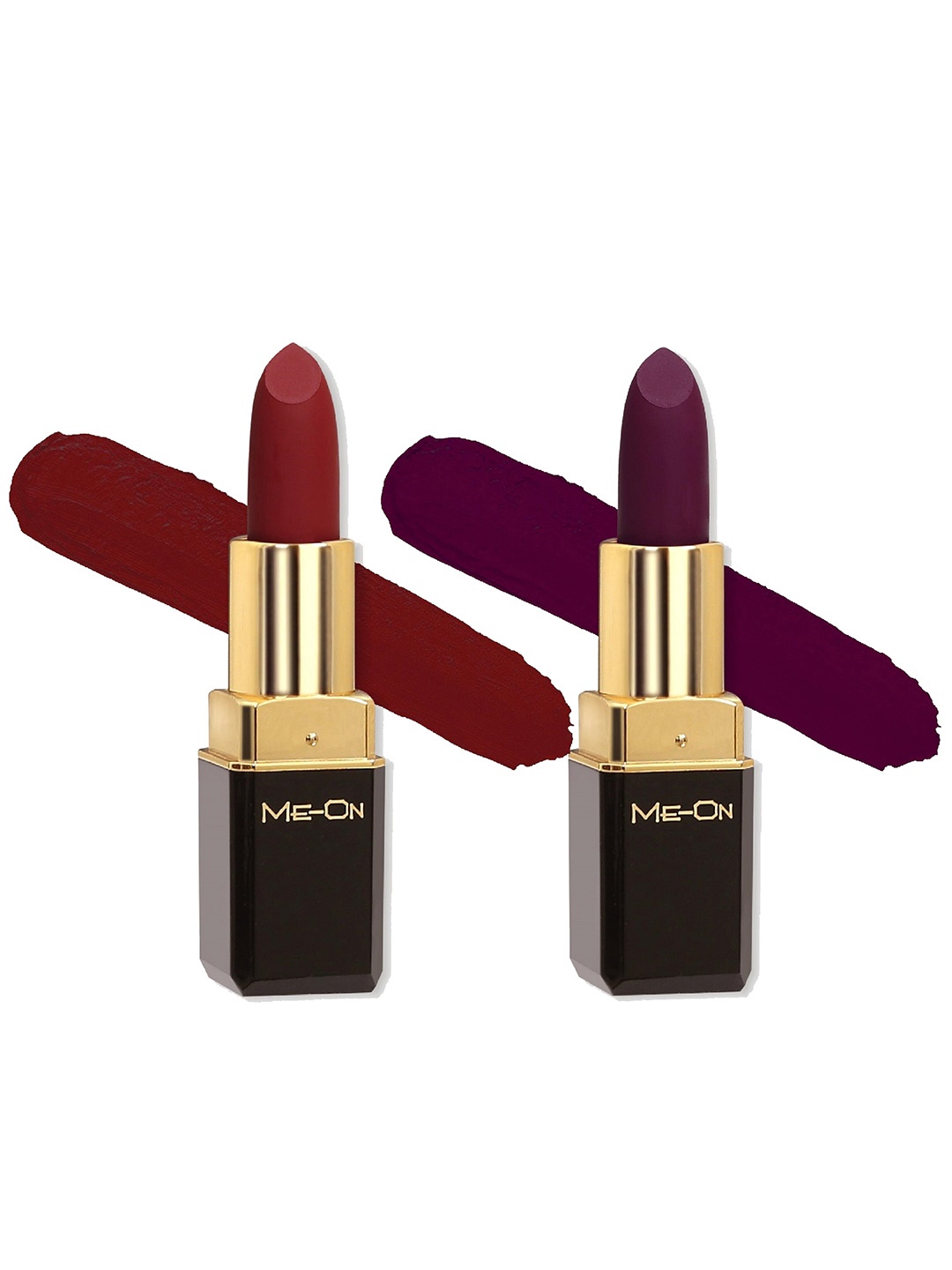 

ME-ON Set Of 2 Color Addict 8HR Long-Lasting HD Matte Lipstick - Shades 04 & 14, Maroon
