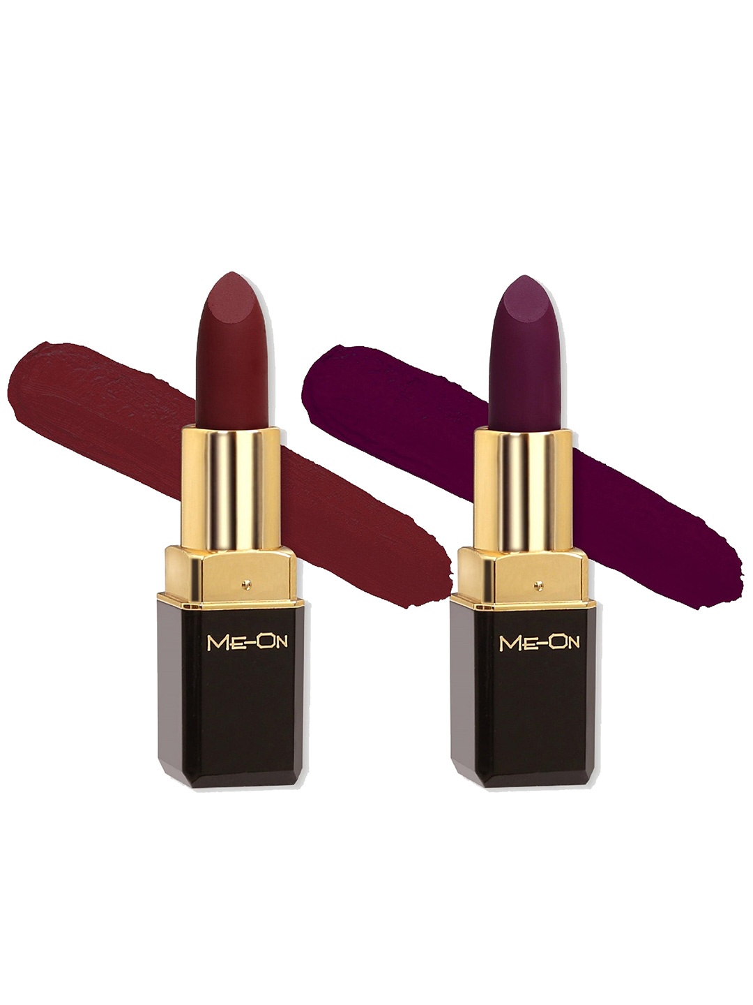 

ME-ON Set Of 2 Color Addict 8HR Long-Lasting HD Matte Lipstick - Shades 02 & 14, Purple