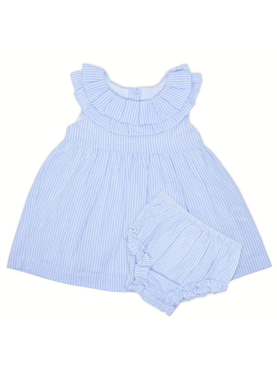 

haus & kinder Striped A-Line Cotton Dress, Blue