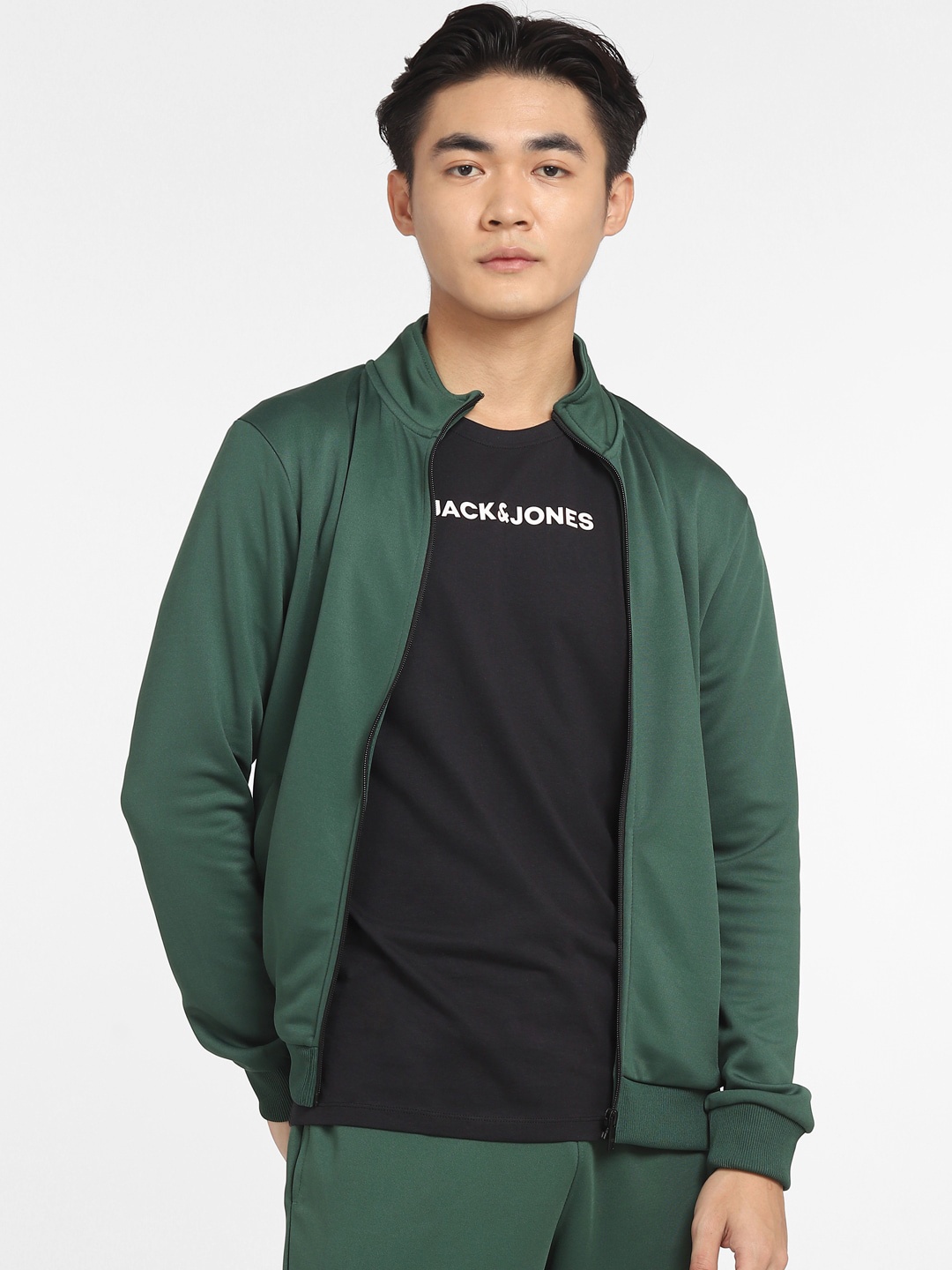 

Jack & Jones Men Mock Collar Tracksuit, Green