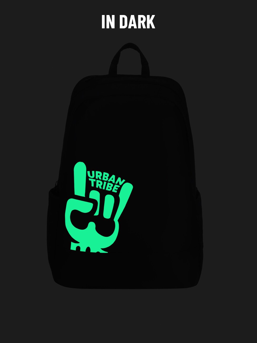 

URBAN TRIBE Typography Printed Backpack, Black