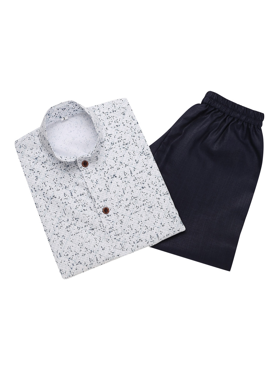 

Aj DEZInES Boys Printed Pure Cotton Kurta with Pyjamas, Blue