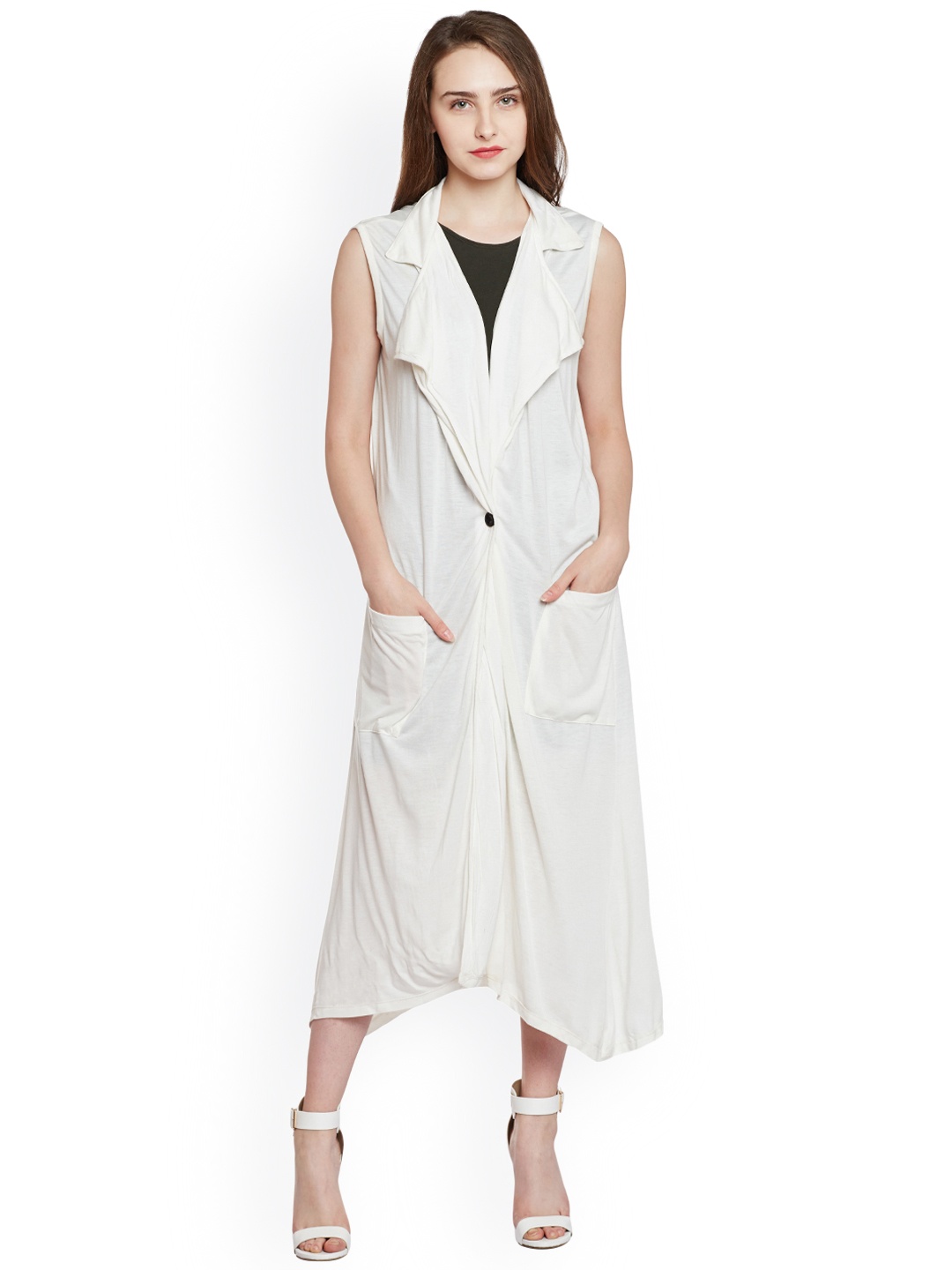 

Belle Fille Women White Longline Shrug