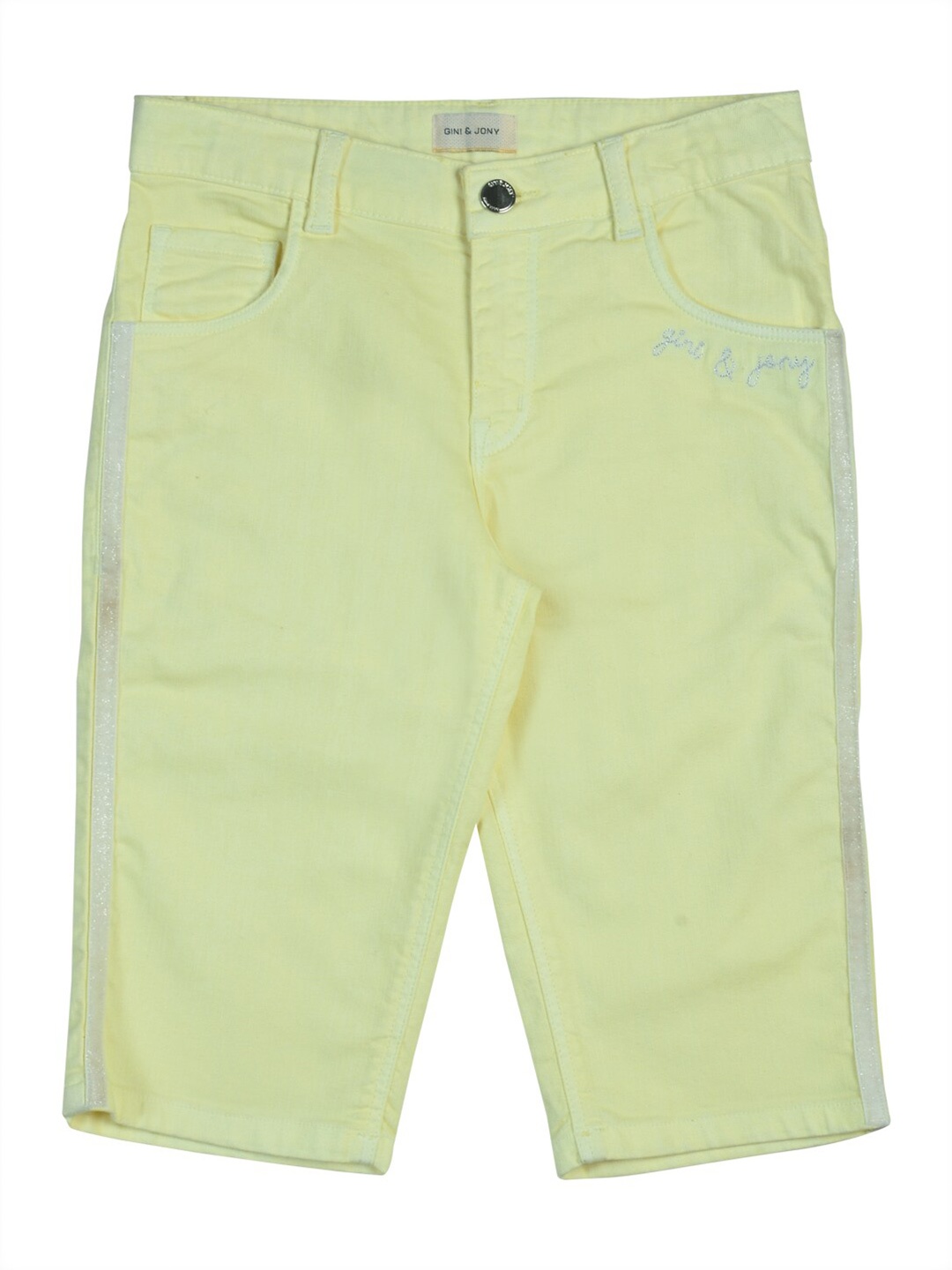 

Gini and Jony Girls Cotton Mid-Rise Capris, Fluorescent green