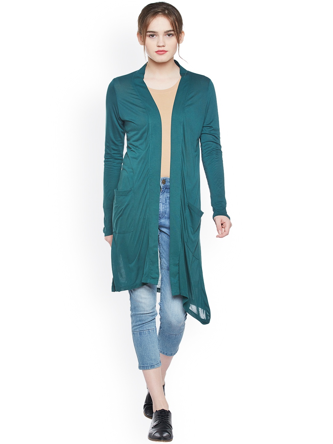 

Belle Fille Women Green Longline Shrug