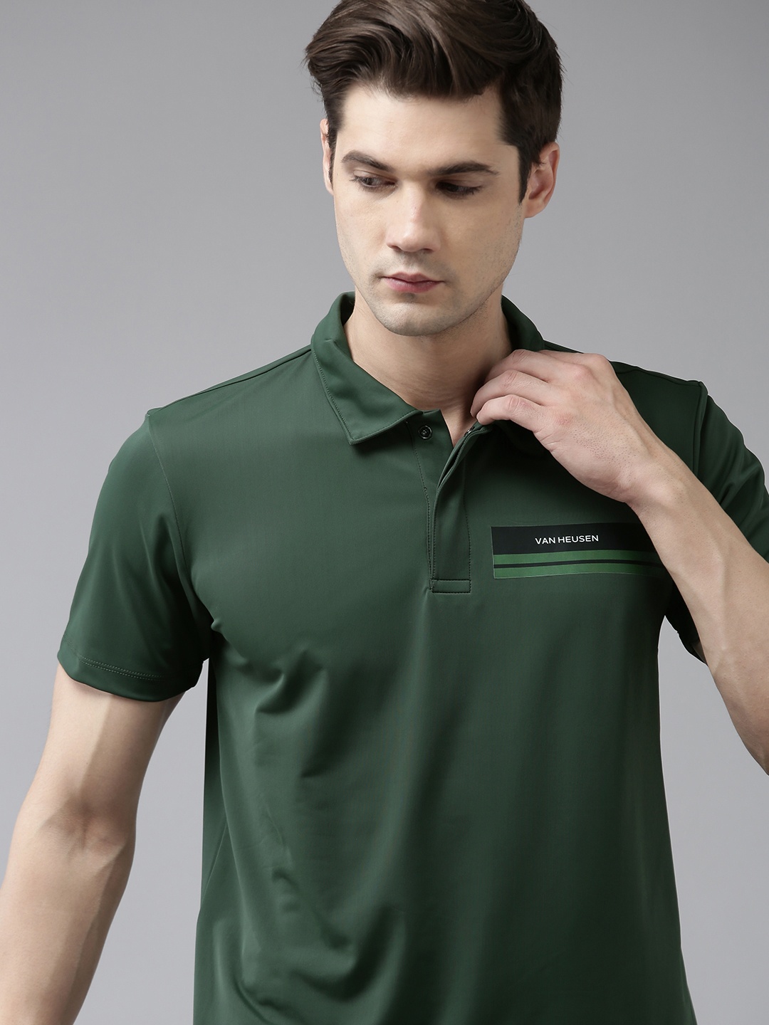 

Van Heusen Flex Men Polo Collar Training T-shirt, Green