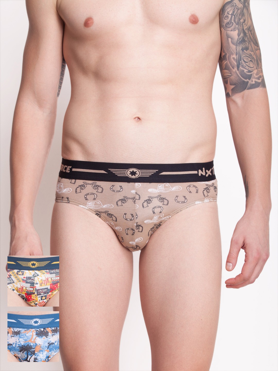 

Force NXT Men Pack of 3 Assorted Briefs, Blue