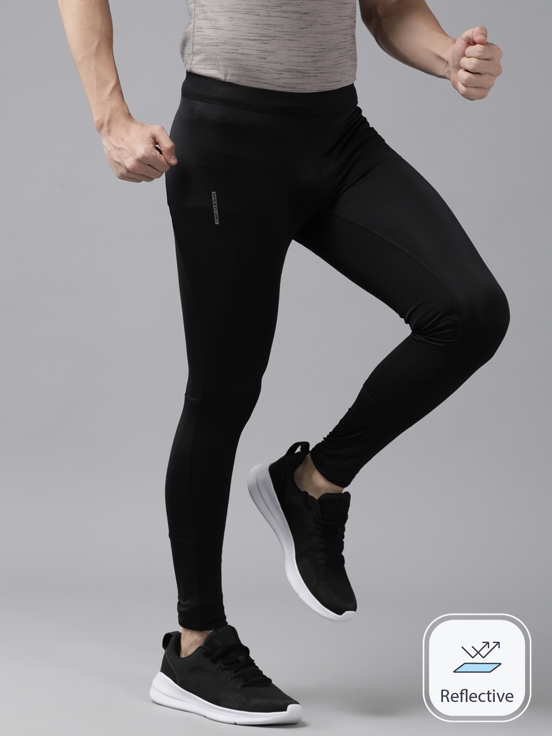 

Prowl Men Solid Speed-Dry Running Tights, Black