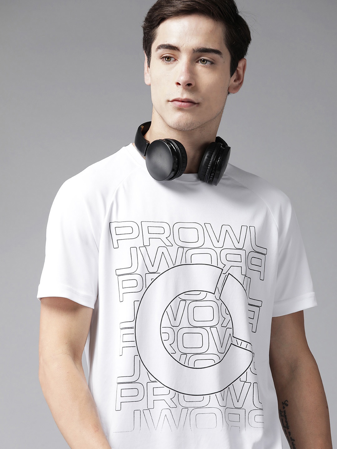 

Prowl Typography Printed Running T-shirt, White