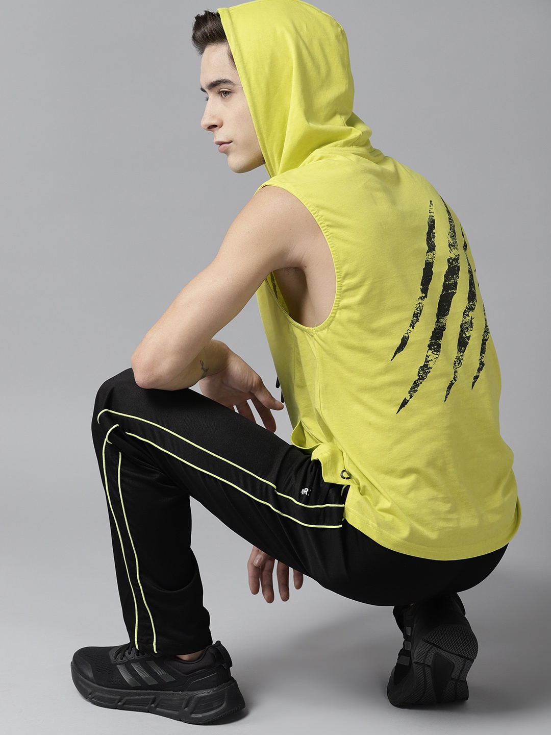 

Prowl Men Striped Hooded T-shirt, Mustard