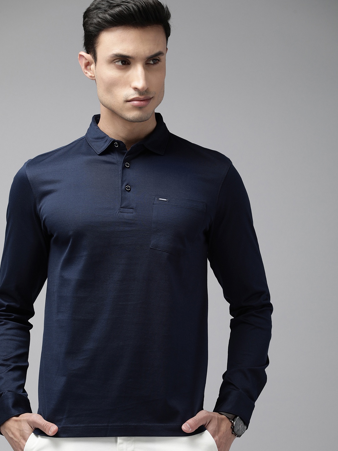 

Van Heusen Polo Collar Pure Cotton T-shirt, Navy blue