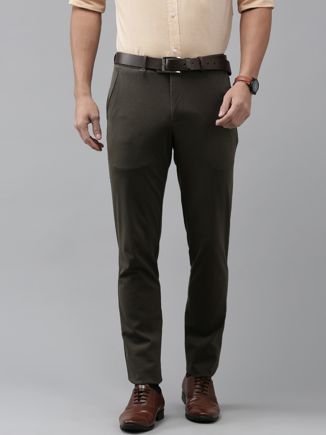 

Van Heusen Men Slim Fit Trousers, Brown
