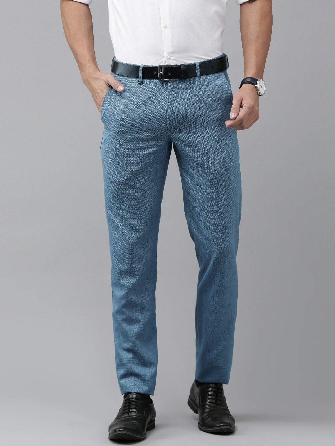 

Van Heusen Men Slim Fit Trousers, Blue