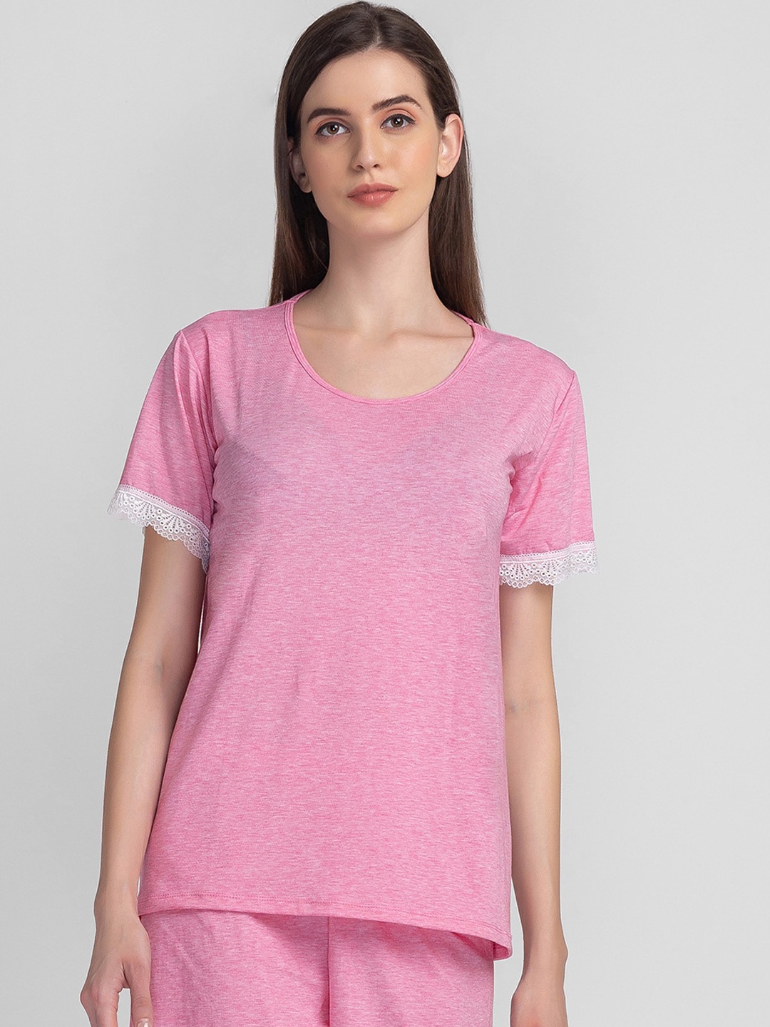 

Candyskin Women Round Neck Night suit, Pink