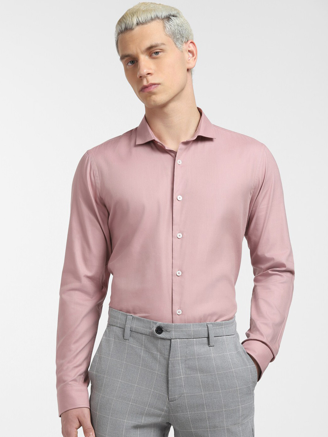 

Jack & Jones Men Pink Slim Fit Formal Shirt