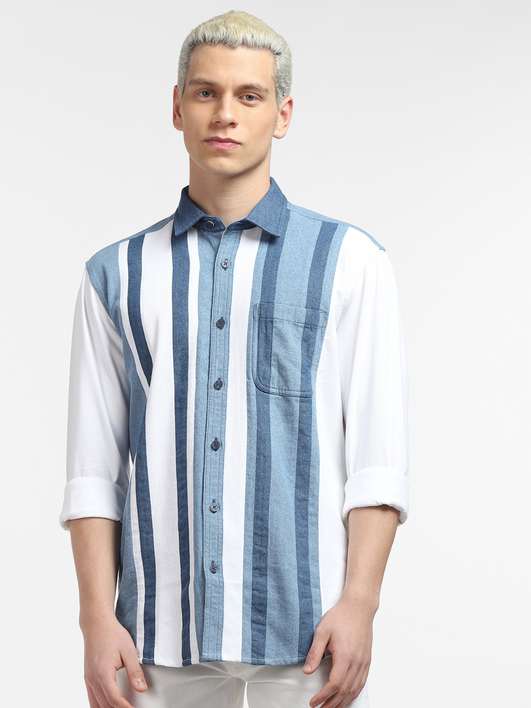 

Jack & Jones Men Striped Casual Shirt, White