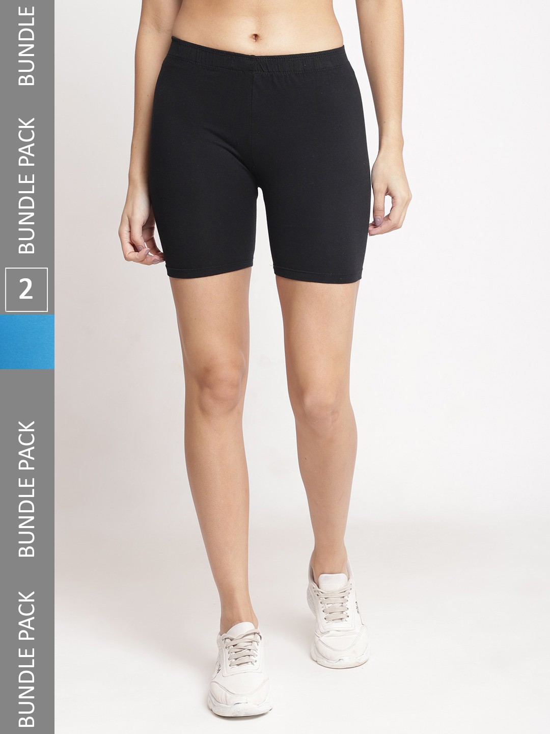 

Jinfo Women Pack Of 2 Cycling Sports Shorts, Black