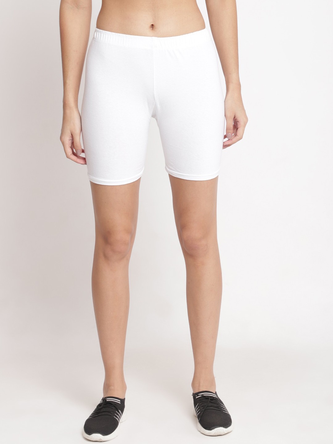 

Jinfo Women Cycling Cotton Sports Shorts, White