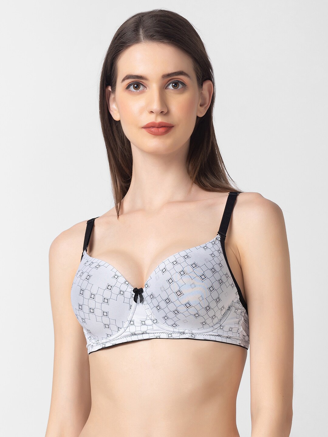 

Candyskin Printed Underwired Lightly Padded Bra, White