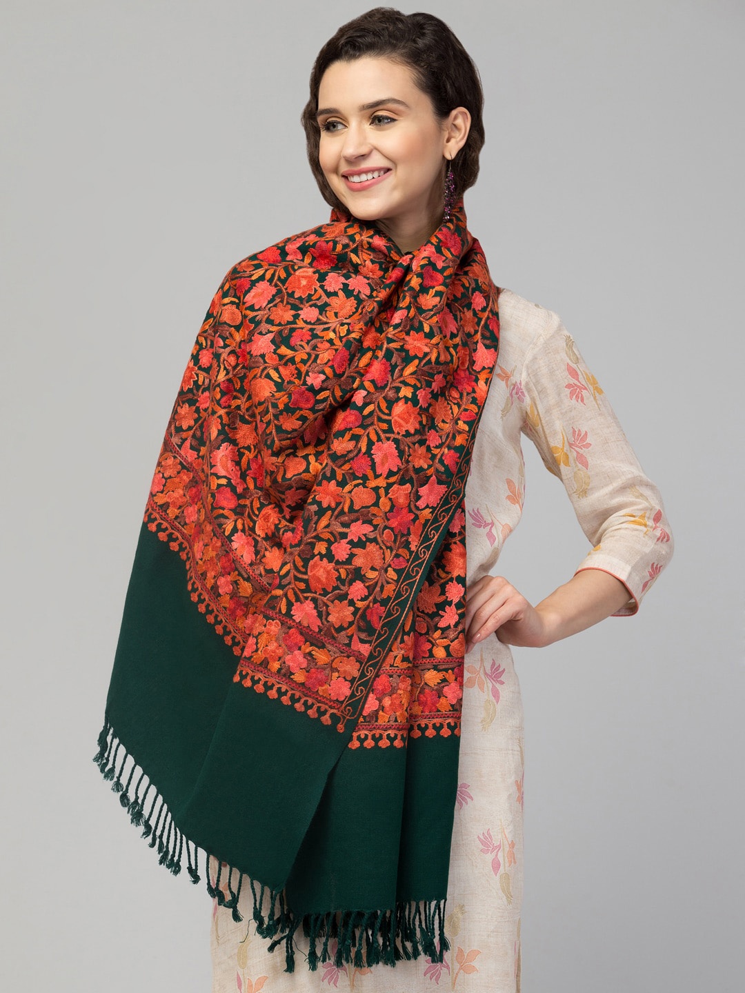 

Tweedle Cashmilon Women Embroidered Shawl, Black