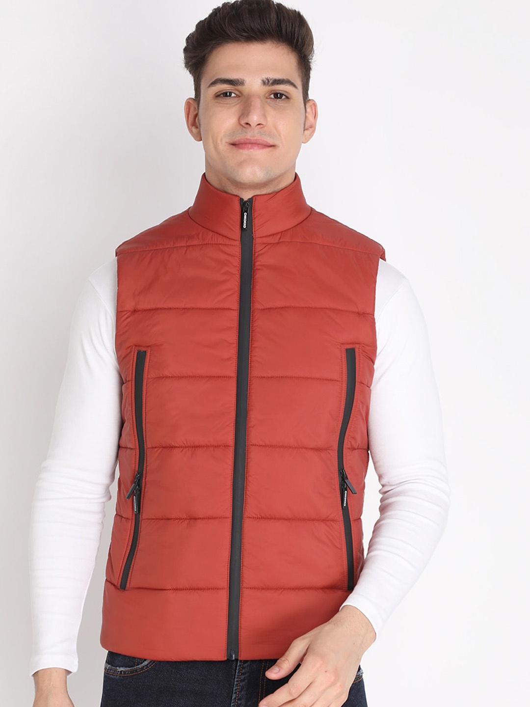 

CHKOKKO Men Lightweight Outdoor Padded Jacket, Rust