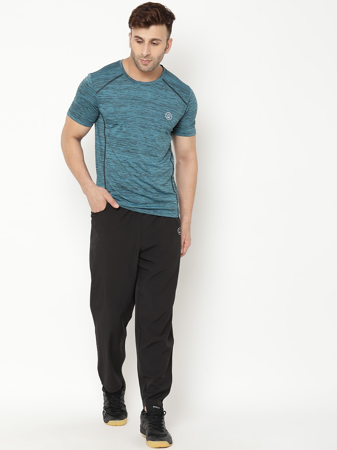 

CHKOKKO Men Round Neck Dryfit Tracksuits, Sea green