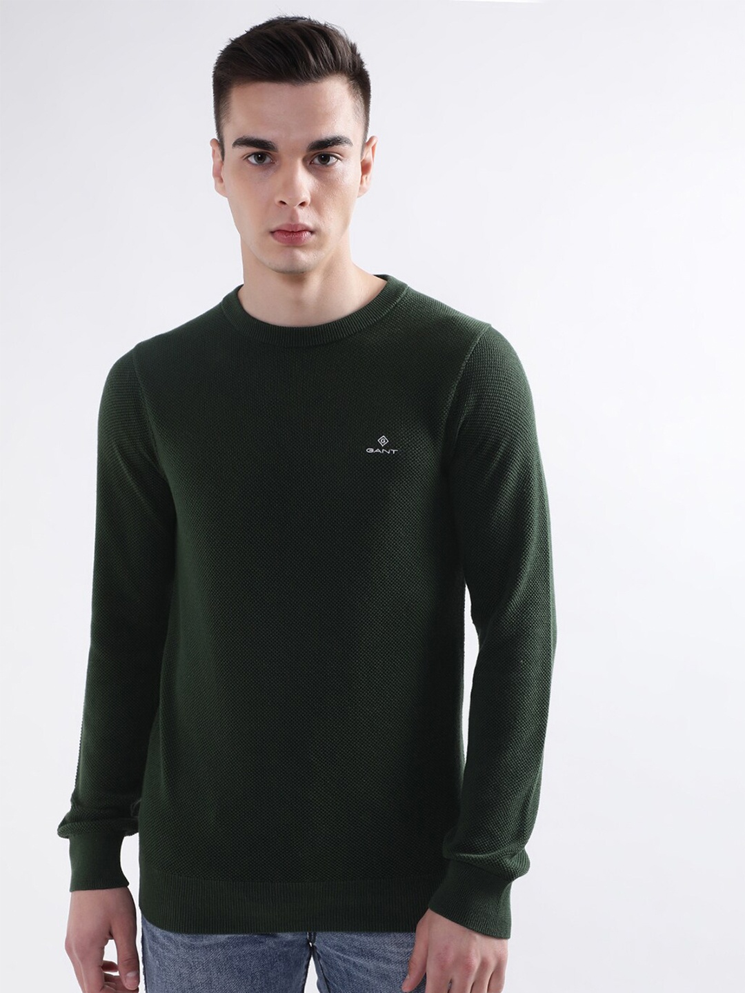 

GANT Men Cotton Pullover, Green