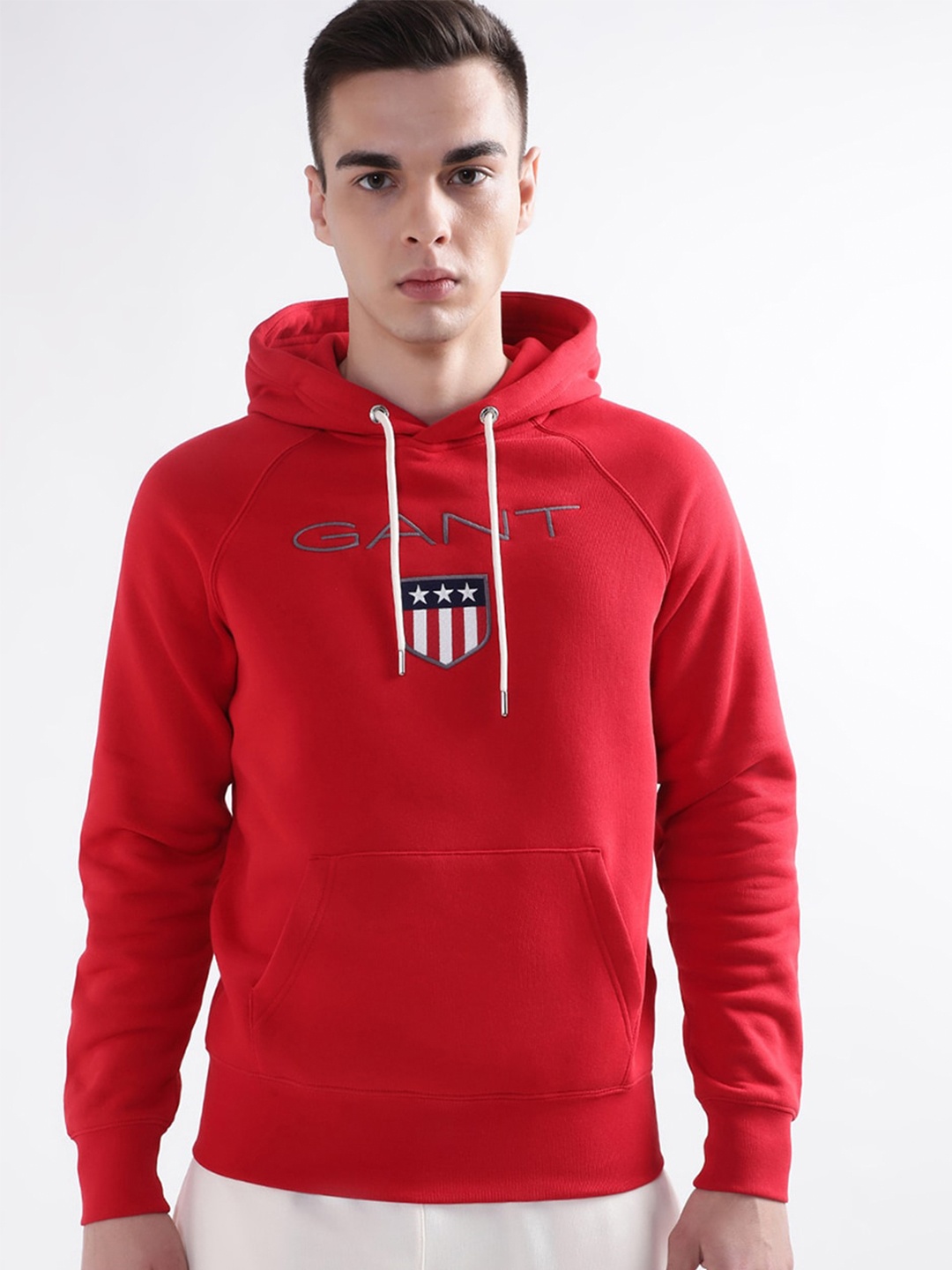 

GANT Men Cotton Hooded Sweatshirt, Red