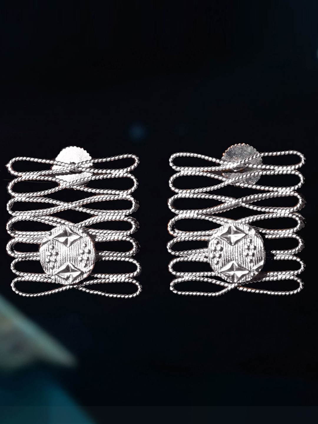 

Suhani Pittie Silver-Plated Contemporary Studs Earrings, White