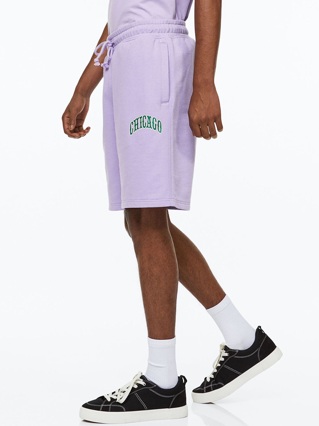 

H&M Men Relaxed Fit Cotton Sweatshorts, Lavender