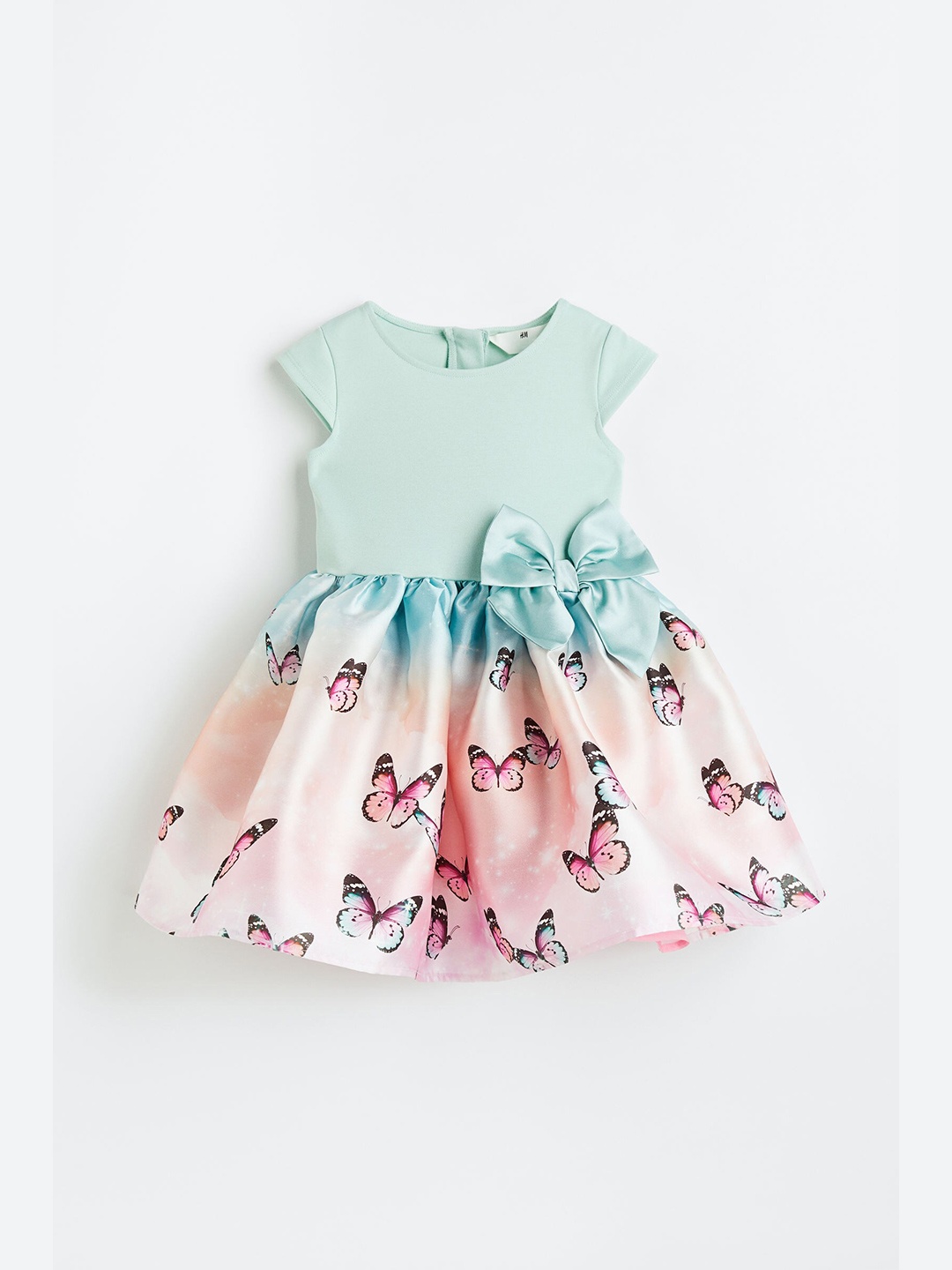 

H&M Girls Flared-Skirt Dress, Sea green
