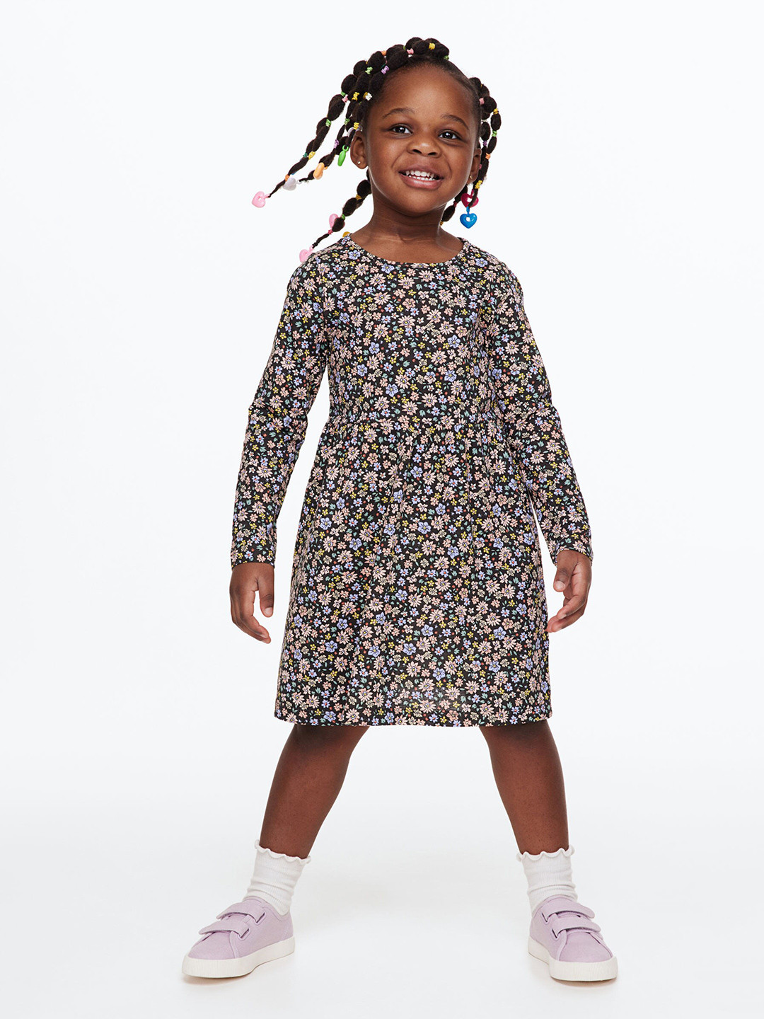 

H&M Girls Cotton Jersey Dress, Charcoal