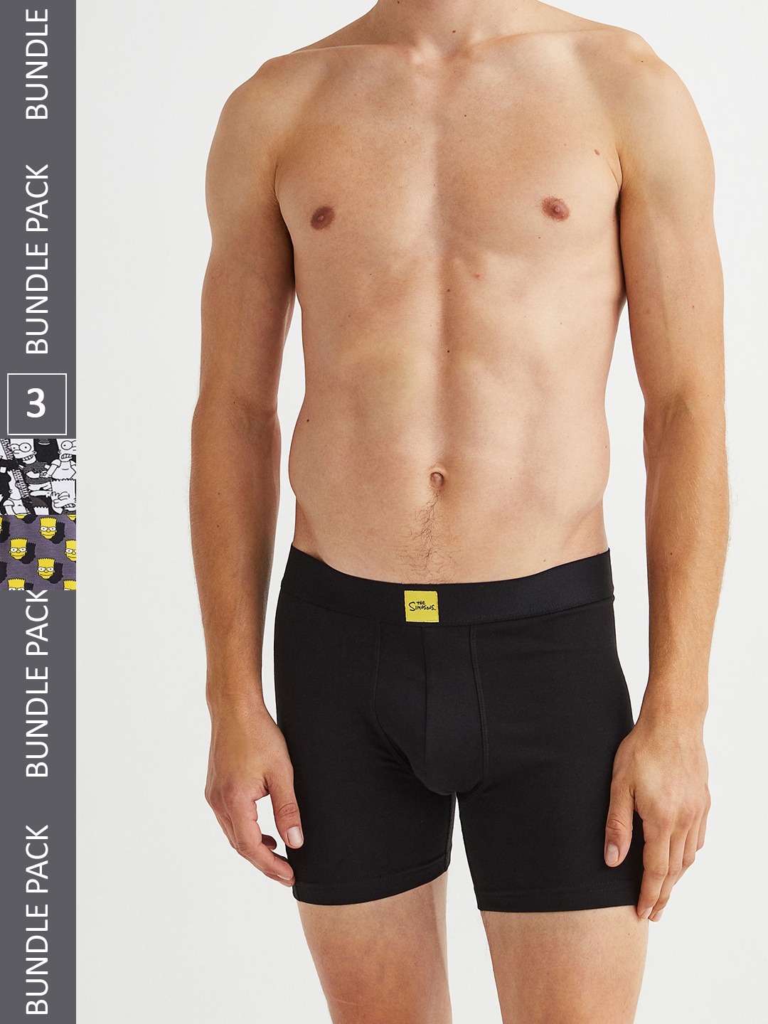 

H&M Men 3-Pack Mid Trunks, Grey