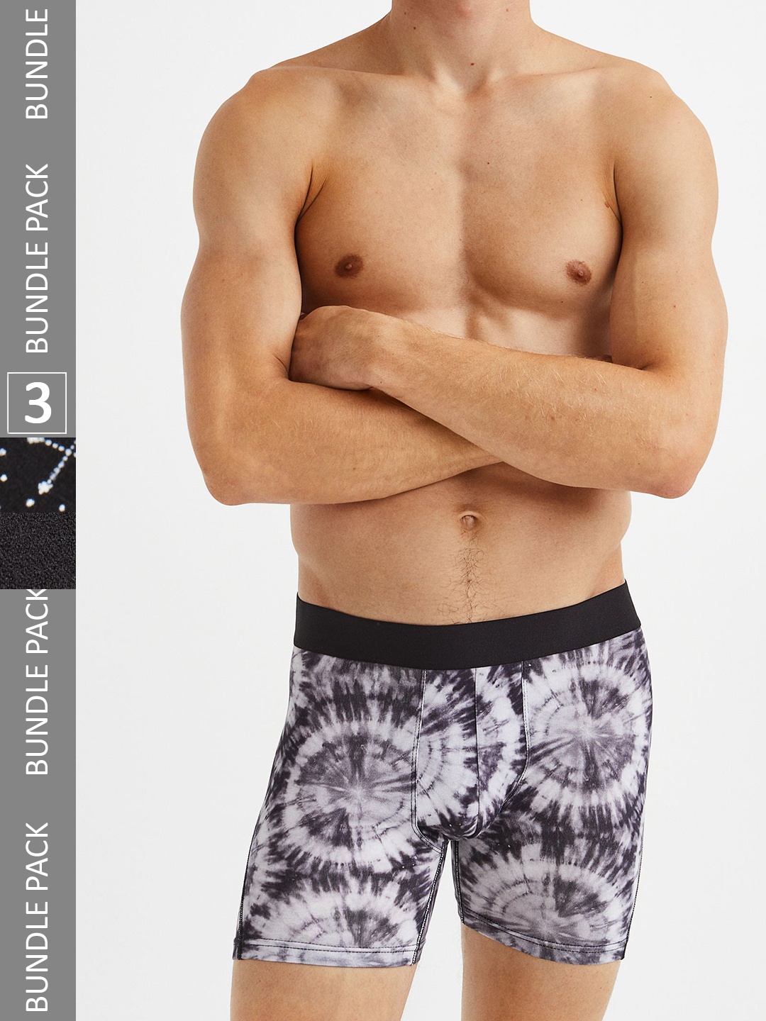 

H&M Men 3-Pack Mid Cotton Trunks, Black