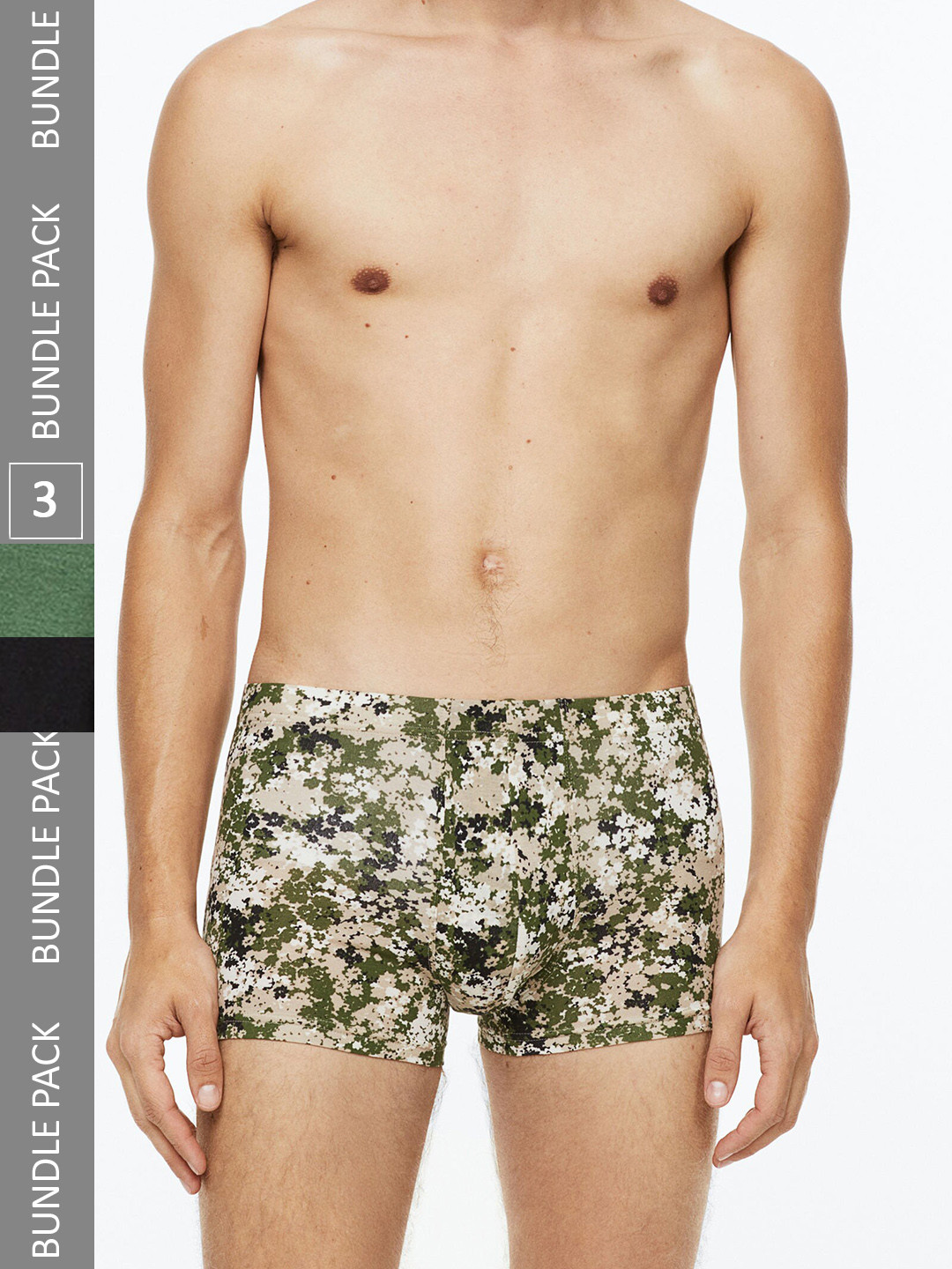 

H&M Men 3-Pack Short Cotton Trunks, Black