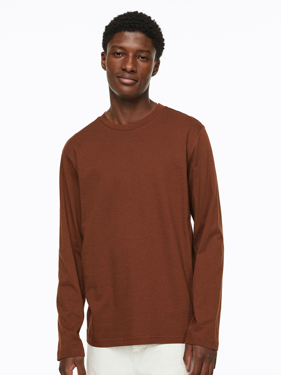 

H&M Men Regular Fit Jersey Top, Brown