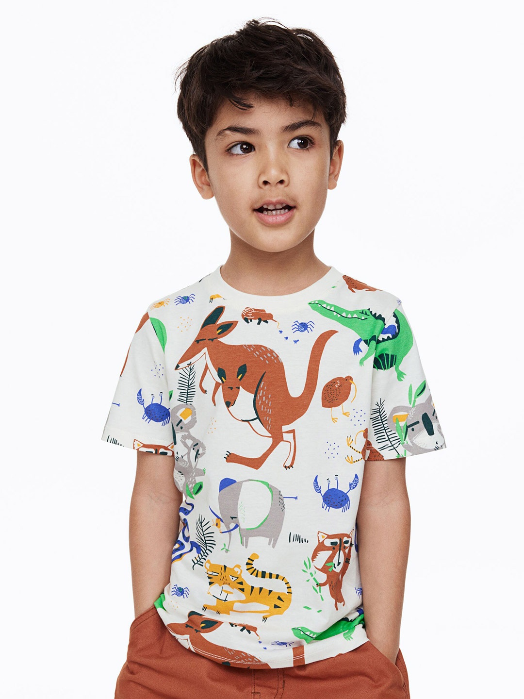 

H&M Boys Cotton T-Shirt, Beige