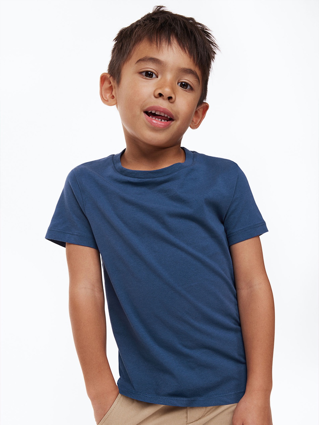 

H&M Boys 3-Pack Pure Cotton T-shirts, Blue